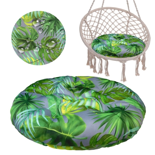 Poduszka na huśtawkę bocianie gniazdo wodoodporna 60cm - monstera/szara