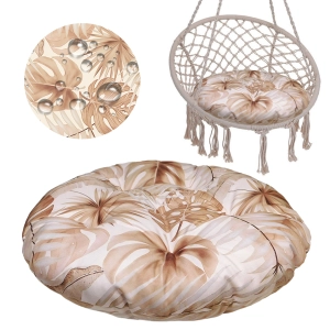 Poduszka na huśtawkę bocianie gniazdo wodoodporna 60cm - monstera/beż